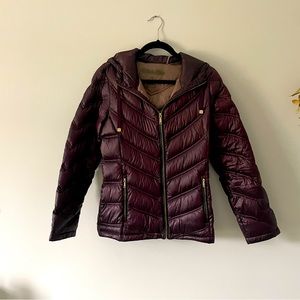 Calvin Klein chrome purple puffer jacket, size Small